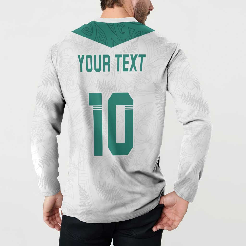 Custom New Zealand Football Button Sweatshirt Go All Silver Ferns - Towards World Cup 2026