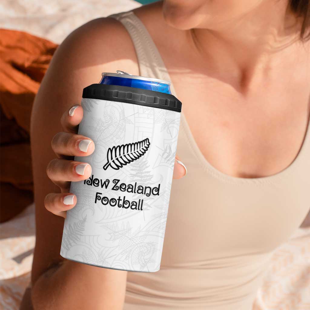 Custom New Zealand Football 4 in 1 Can Cooler Tumbler Go All Silver Ferns - Towards World Cup 2026 LT03 - Polynesian Pride