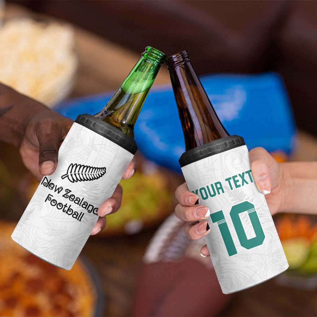 Custom New Zealand Football 4 in 1 Can Cooler Tumbler Go All Silver Ferns - Towards World Cup 2026 LT03 - Polynesian Pride