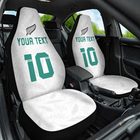 Custom New Zealand Football Car Seat Cover Go All Silver Ferns - Towards World Cup 2026 LT03 One Size White - Polynesian Pride