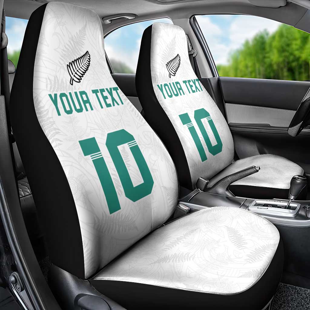 Custom New Zealand Football Car Seat Cover Go All Silver Ferns - Towards World Cup 2026 LT03 - Polynesian Pride