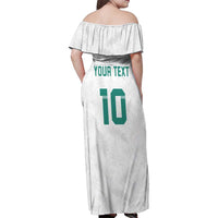Custom New Zealand Football Family Matching Off Shoulder Maxi Dress and Hawaiian Shirt Go All Silver Ferns - Towards World Cup 2026 LT03 - Polynesian Pride