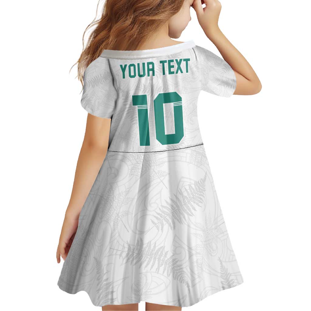 Custom New Zealand Football Family Matching Off Shoulder Short Dress and Hawaiian Shirt Go All Silver Ferns - Towards World Cup 2026 LT03 - Polynesian Pride