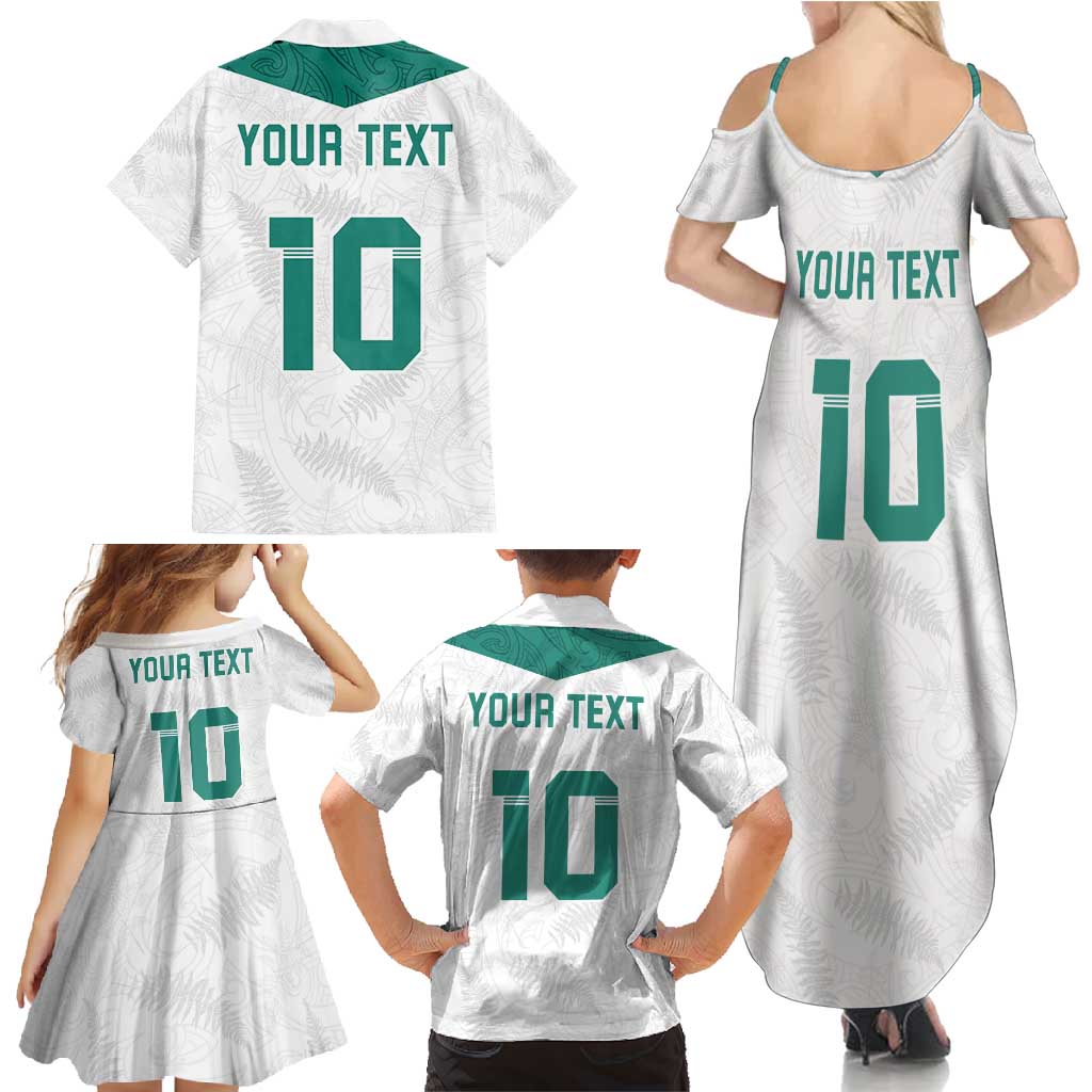 Custom New Zealand Football Family Matching Summer Maxi Dress and Hawaiian Shirt Go All Silver Ferns - Towards World Cup 2026 LT03 - Polynesian Pride