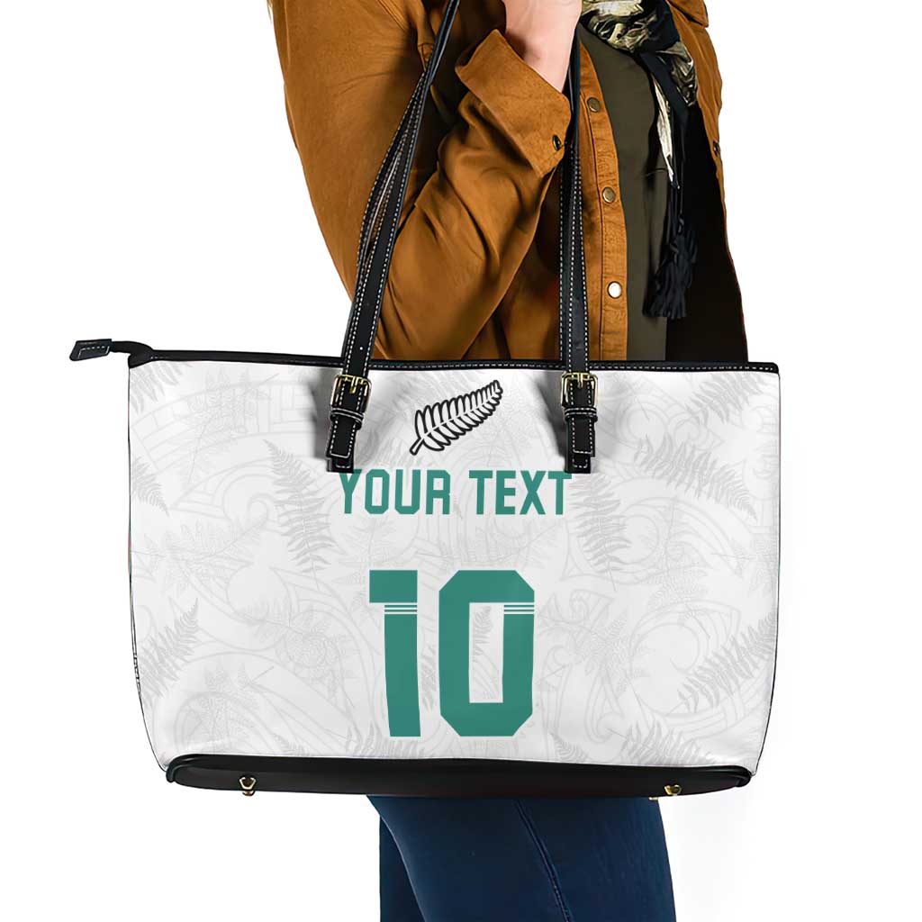 Custom New Zealand Football Leather Tote Bag Go All Silver Ferns - Towards World Cup 2026