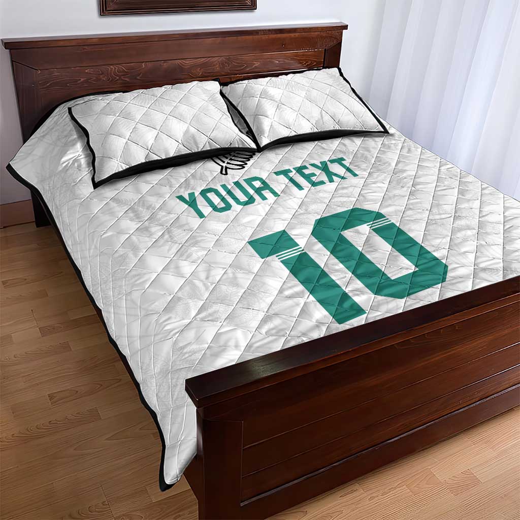 Custom New Zealand Football Quilt Bed Set Go All Silver Ferns - Towards World Cup 2026