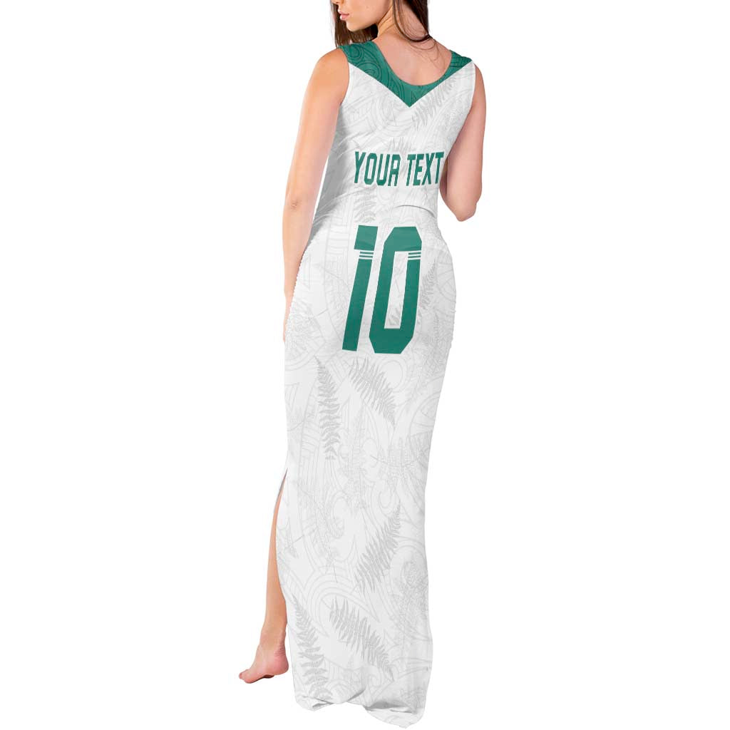 Custom New Zealand Football Tank Maxi Dress Go All Silver Ferns - Towards World Cup 2026 LT03 - Polynesian Pride