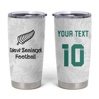 Custom New Zealand Football Tumbler Cup Go All Silver Ferns - Towards World Cup 2026 LT03 White - Polynesian Pride