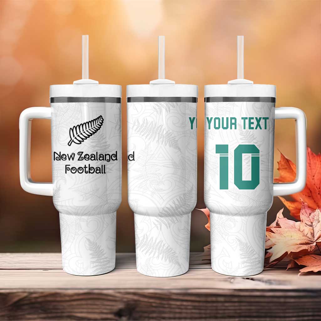Custom New Zealand Football Tumbler With Handle Go All Silver Ferns - Towards World Cup 2026