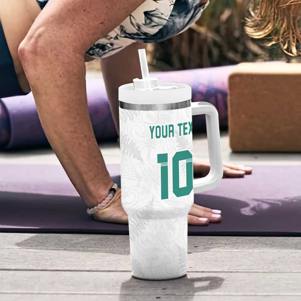 Custom New Zealand Football Tumbler With Handle Go All Silver Ferns - Towards World Cup 2026