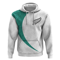 Custom New Zealand Football Zip Hoodie Go All Silver Ferns - Towards World Cup 2026 LT03 Pullover Hoodie White - Polynesian Pride