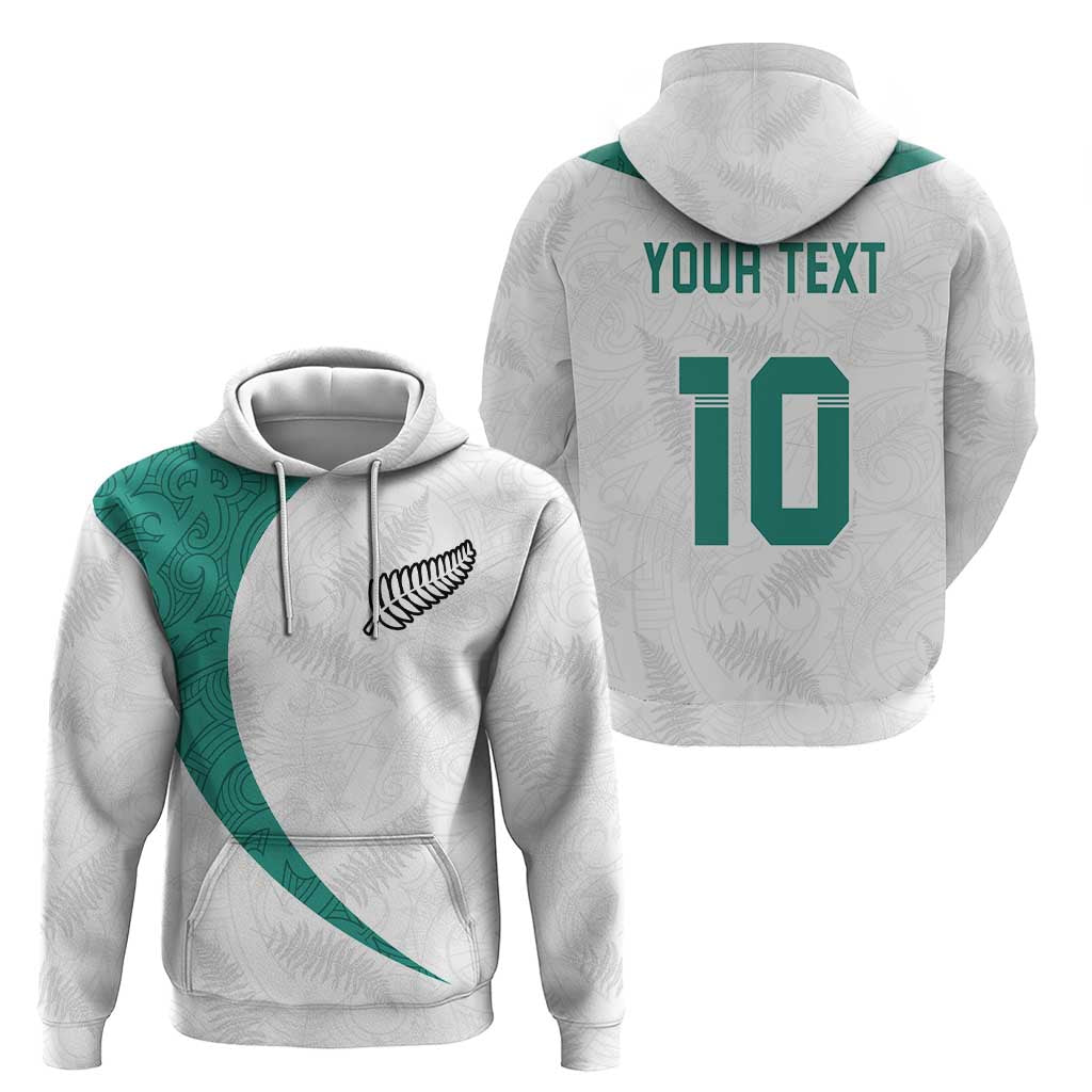 Custom New Zealand Football Zip Hoodie Go All Silver Ferns - Towards World Cup 2026 LT03 - Polynesian Pride
