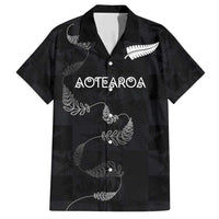 Custom New Zealand Rugby Family Matching Long Sleeve Bodycon Dress and Hawaiian Shirt All Silver Ferns Blacks LT03 Dad's Shirt - Short Sleeve Black - Polynesian Pride