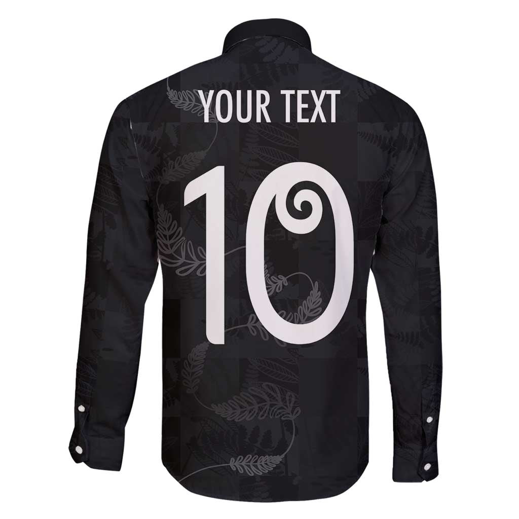 Custom New Zealand Rugby Family Matching Long Sleeve Bodycon Dress and Hawaiian Shirt All Silver Ferns Blacks LT03 - Polynesian Pride