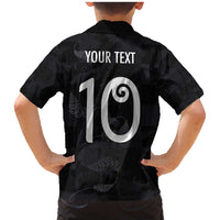 Custom New Zealand Rugby Family Matching Mermaid Dress and Hawaiian Shirt All Silver Ferns Blacks LT03 - Polynesian Pride