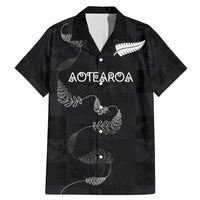Custom New Zealand Rugby Family Matching Mermaid Dress and Hawaiian Shirt All Silver Ferns Blacks LT03 Dad's Shirt - Short Sleeve Black - Polynesian Pride