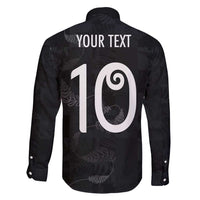 Custom New Zealand Rugby Family Matching Puletasi and Hawaiian Shirt All Silver Ferns Blacks LT03 - Polynesian Pride
