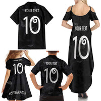 Custom New Zealand Rugby Family Matching Summer Maxi Dress and Hawaiian Shirt All Silver Ferns Blacks LT03 - Polynesian Pride