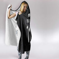 Custom New Zealand Rugby Hooded Blanket All Silver Ferns Blacks
