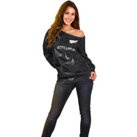 Custom New Zealand Rugby Off Shoulder Sweater All Silver Ferns Blacks