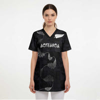 Custom New Zealand Rugby Scrub Top All Silver Ferns Blacks - Polynesian Pride