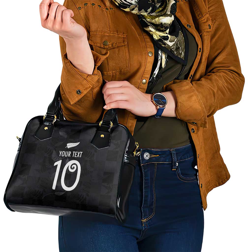 Custom New Zealand Rugby Shoulder Handbag All Silver Ferns Blacks