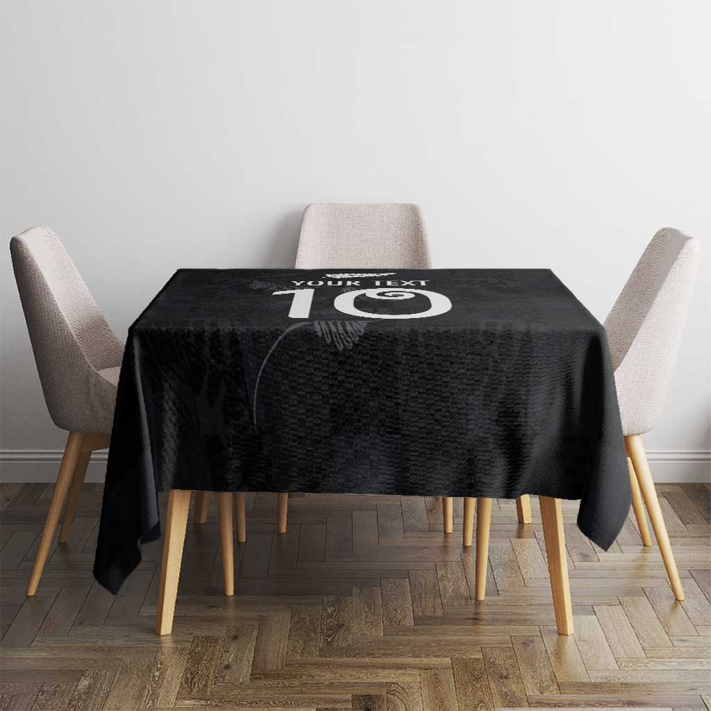 Custom New Zealand Rugby Tablecloth All Silver Ferns Blacks