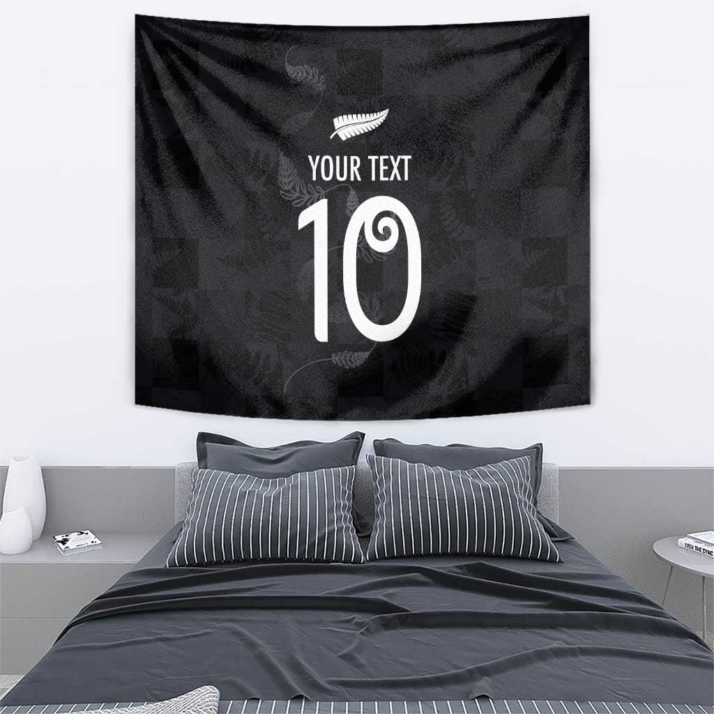 Custom New Zealand Rugby Tapestry All Silver Ferns Blacks
