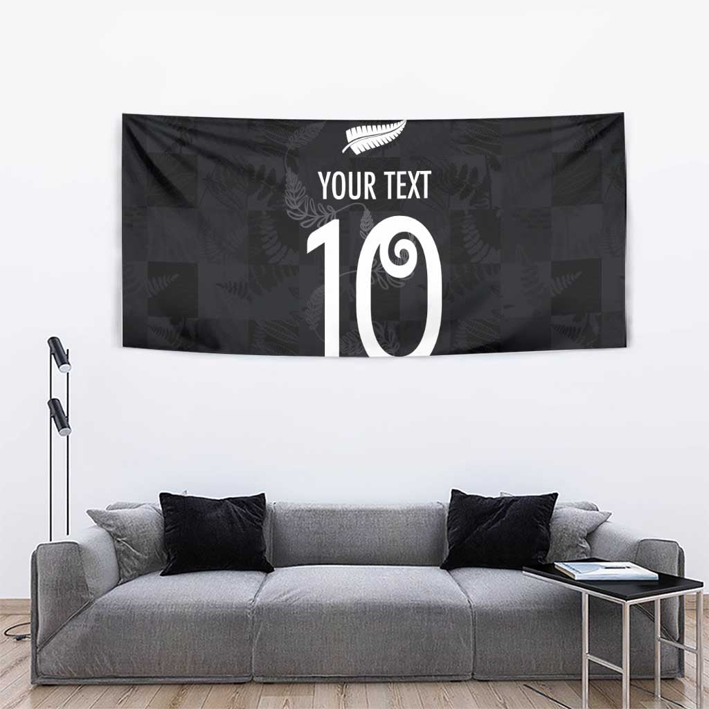 Custom New Zealand Rugby Tapestry All Silver Ferns Blacks