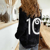 Custom New Zealand Rugby Women Casual Shirt All Silver Ferns Blacks