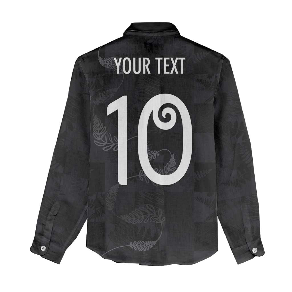 Custom New Zealand Rugby Women Casual Shirt All Silver Ferns Blacks