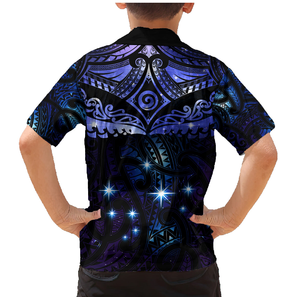 New Zealand Matariki Family Matching Mermaid Dress and Hawaiian Shirt Maori Pattern and Matariki Sky Night LT03 - Polynesian Pride