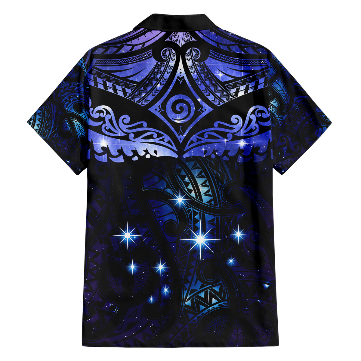 New Zealand Matariki Family Matching Short Sleeve Bodycon Dress and Hawaiian Shirt Maori Pattern and Matariki Sky Night LT03 - Polynesian Pride