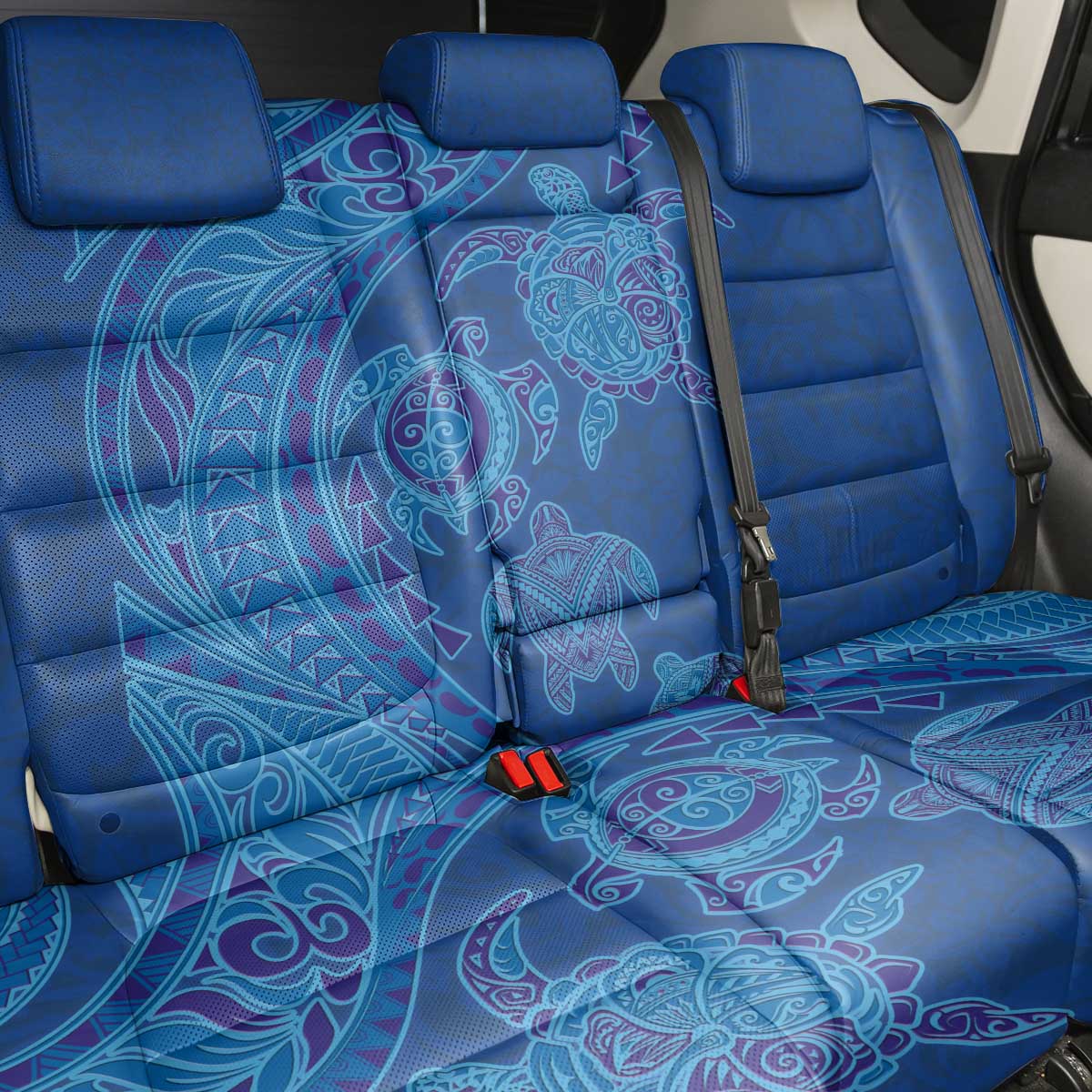 Hawaiian Turtles and Polynesian Art Tattoo Back Car Seat Cover Ocean Abyss LT03 - Polynesian Pride