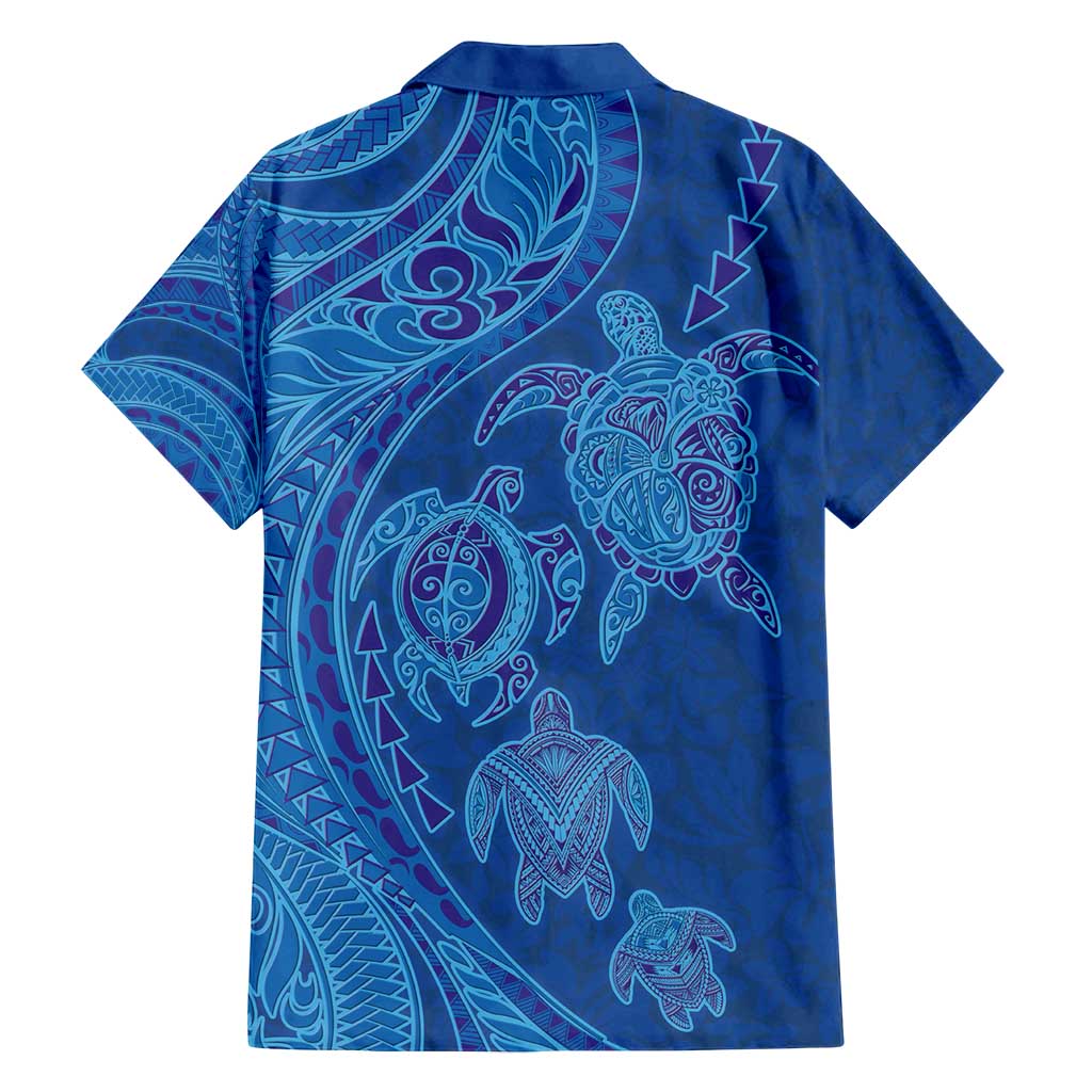 Hawaiian Turtles and Polynesian Art Tattoo Family Matching Summer Maxi Dress and Hawaiian Shirt Ocean Abyss LT03 - Polynesian Pride
