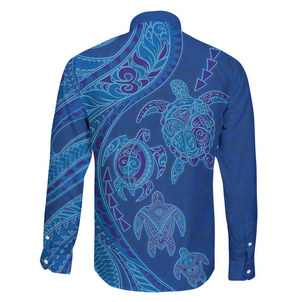Hawaiian Turtles and Polynesian Art Tattoo Family Matching Summer Maxi Dress and Hawaiian Shirt Ocean Abyss LT03 - Polynesian Pride