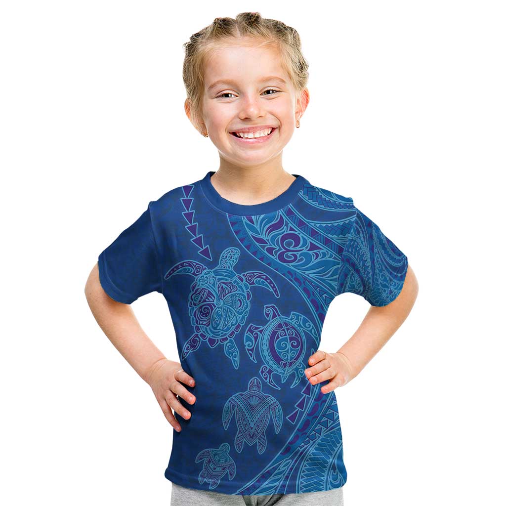 Hawaiian Turtles and Polynesian Art Tattoo Kid T Shirt Ocean Abyss