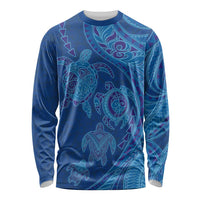 Hawaiian Turtles and Polynesian Art Tattoo Long Sleeve Shirt Ocean Abyss