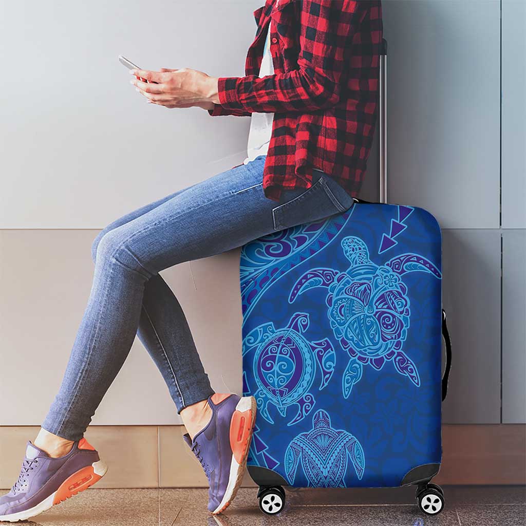 Hawaiian Turtles and Polynesian Art Tattoo Luggage Cover Ocean Abyss