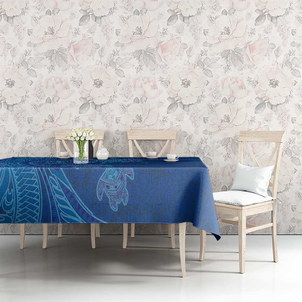 Hawaiian Turtles and Polynesian Art Tattoo Tablecloth Ocean Abyss