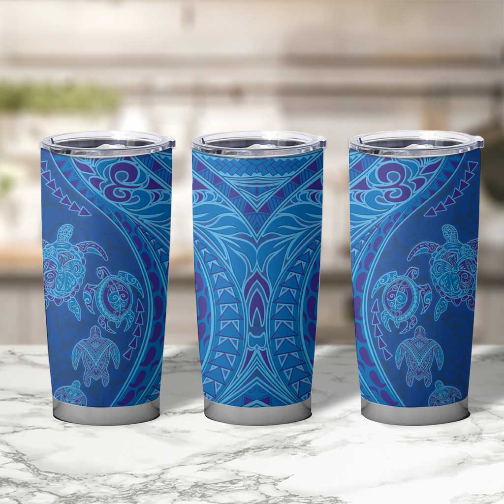 Hawaiian Turtles and Polynesian Art Tattoo Tumbler Cup Ocean Abyss LT03 - Polynesian Pride