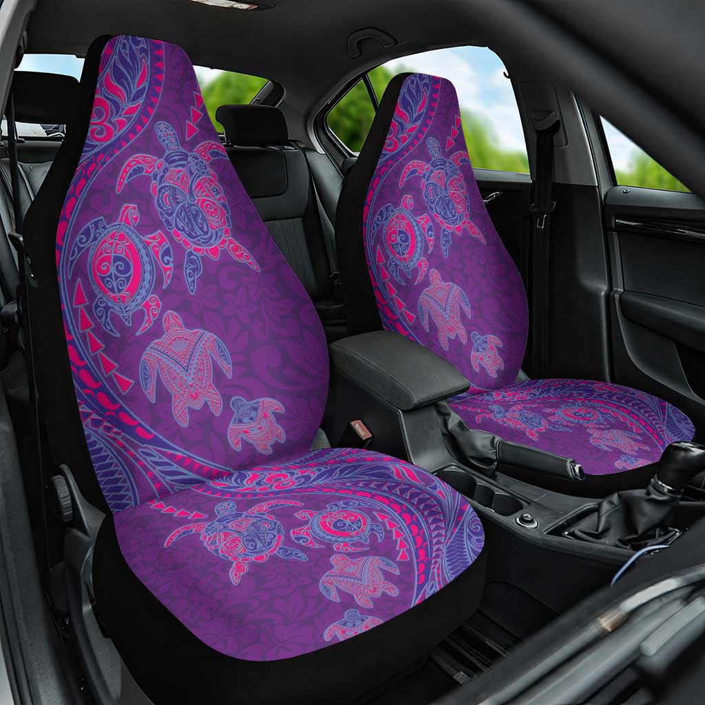 Hawaiian Turtles and Polynesian Art Tattoo Car Seat Cover Dusky Violet LT03 One Size Purple - Polynesian Pride