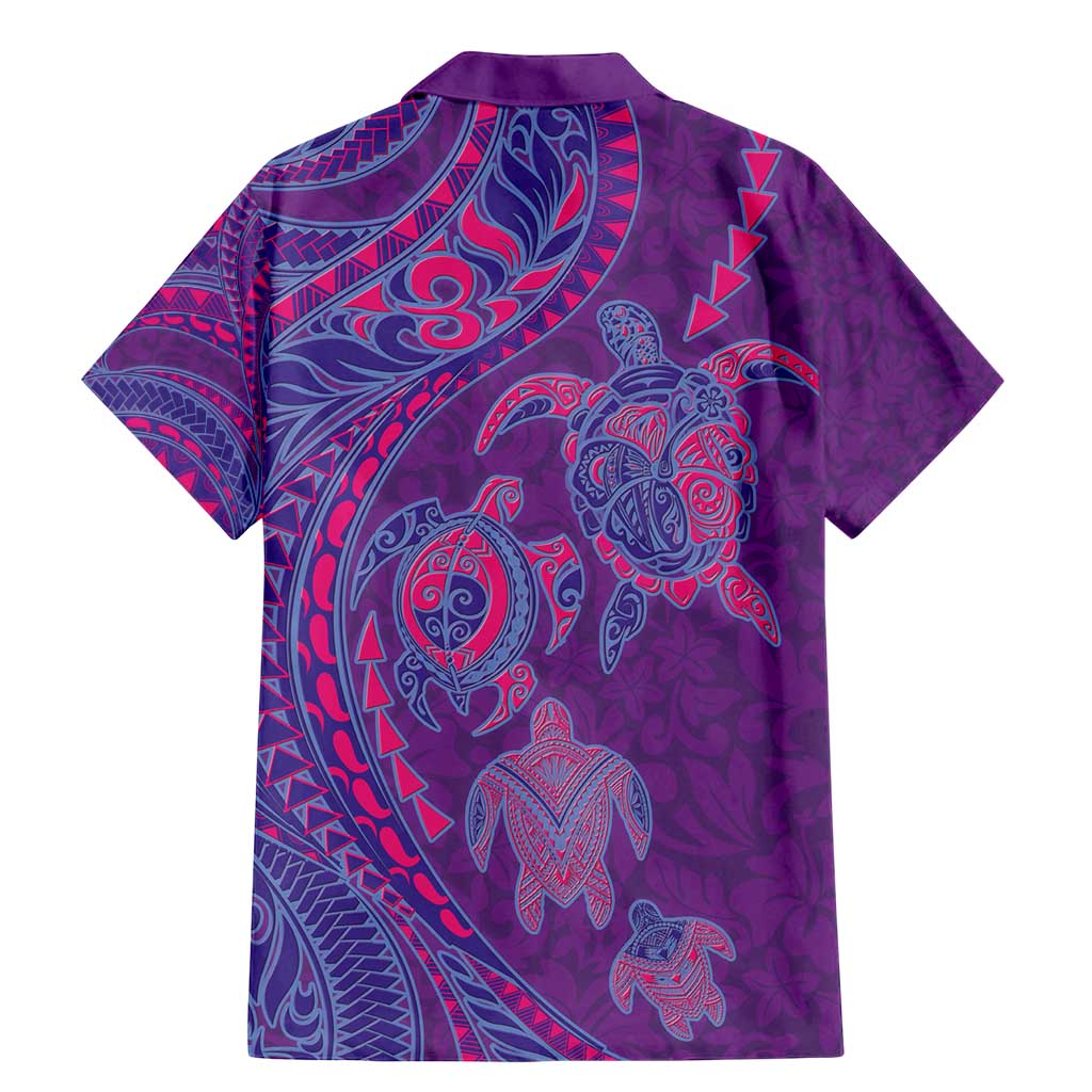 Hawaiian Turtles and Polynesian Art Tattoo Family Matching Mermaid Dress and Hawaiian Shirt Dusky Violet LT03 - Polynesian Pride