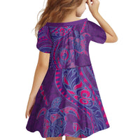 Hawaiian Turtles and Polynesian Art Tattoo Family Matching Puletasi and Hawaiian Shirt Dusky Violet LT03 - Polynesian Pride