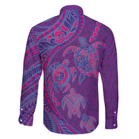 Hawaiian Turtles and Polynesian Art Tattoo Family Matching Puletasi and Hawaiian Shirt Dusky Violet LT03 - Polynesian Pride