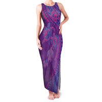 Hawaiian Turtles and Polynesian Art Tattoo Family Matching Tank Maxi Dress and Hawaiian Shirt Dusky Violet LT03 Mom's Dress Purple - Polynesian Pride