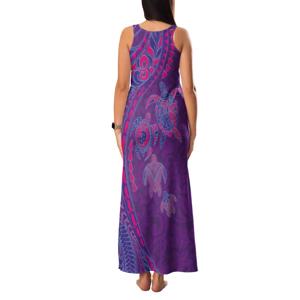 Hawaiian Turtles and Polynesian Art Tattoo Family Matching Tank Maxi Dress and Hawaiian Shirt Dusky Violet LT03 - Polynesian Pride