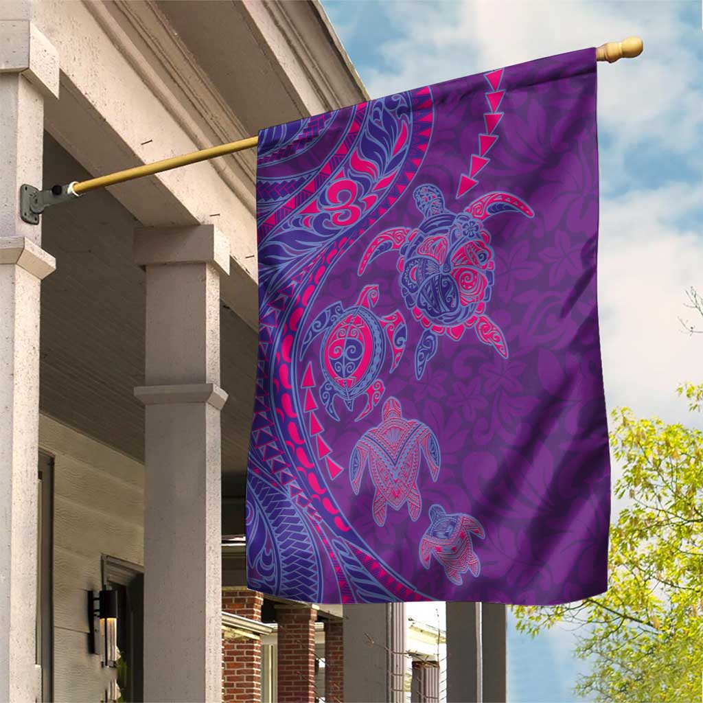 Hawaiian Turtles and Polynesian Art Tattoo Garden Flag Dusky Violet LT03 House Flag Purple - Polynesian Pride