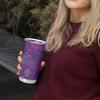 Hawaiian Turtles and Polynesian Art Tattoo Tumbler Cup Dusky Violet