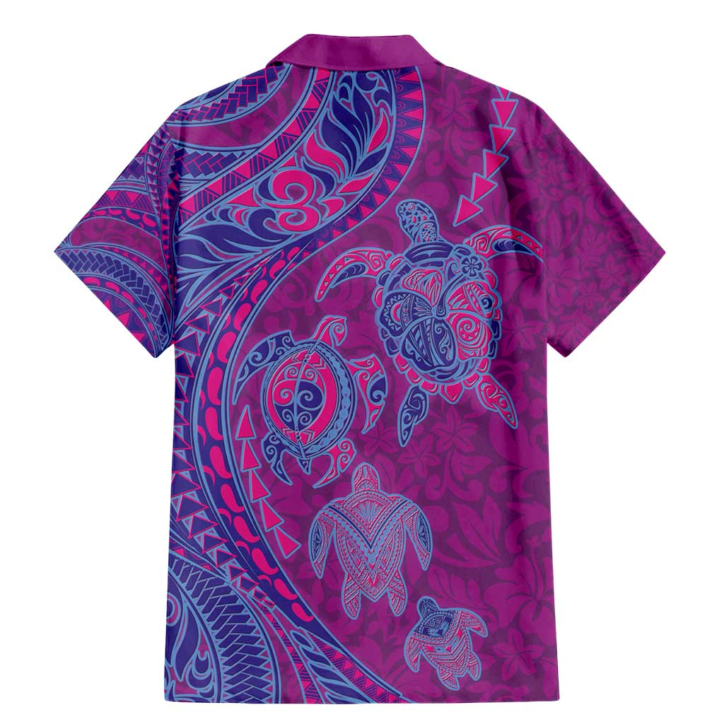 Hawaiian Turtles and Polynesian Art Tattoo Family Matching Mermaid Dress and Hawaiian Shirt Cerise LT03 - Polynesian Pride